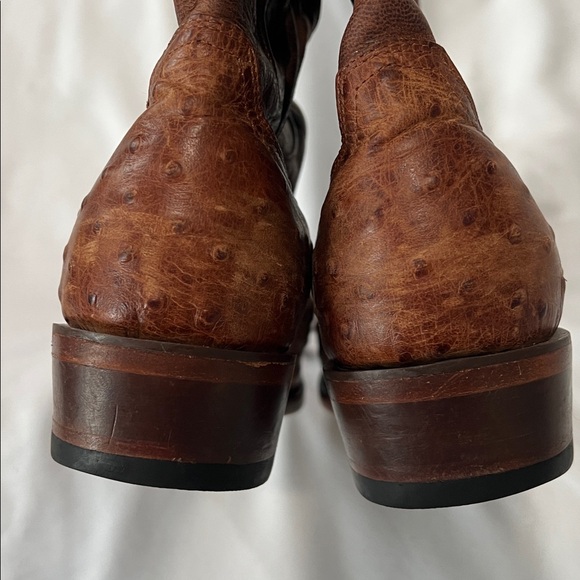 Cavender’s Ostrich Print Round Toe Cowboy Boots - Picture 8 of 16